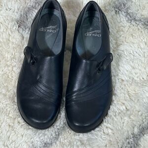 Dansko Women's Black Leather Mules